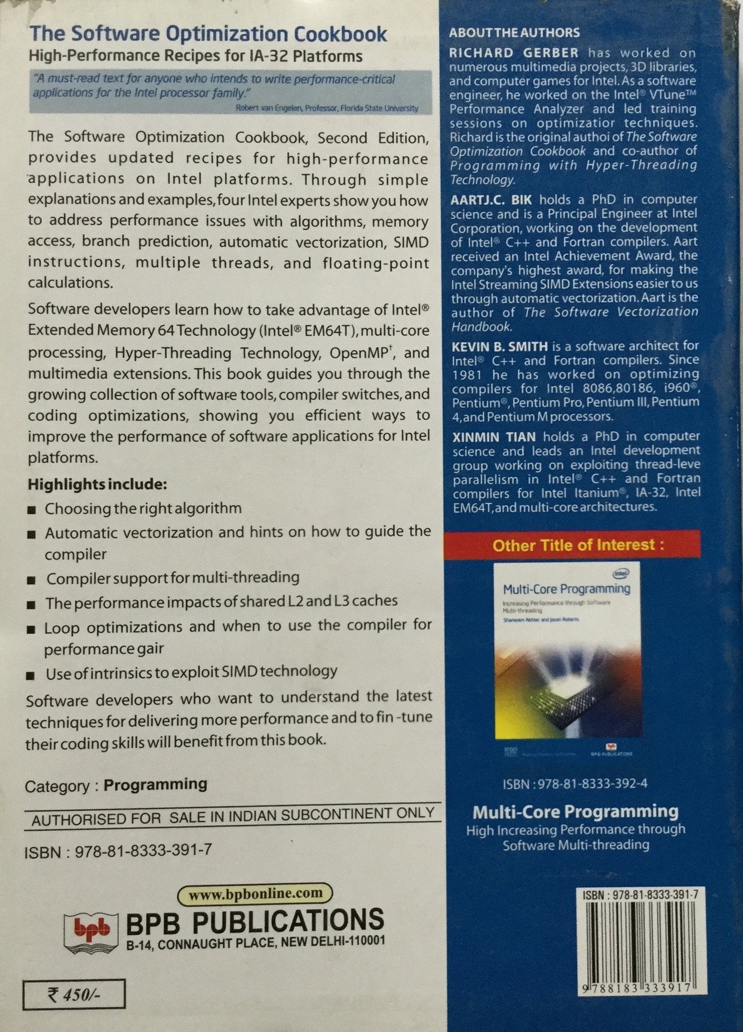 The Software Optimization Cook Book buy online