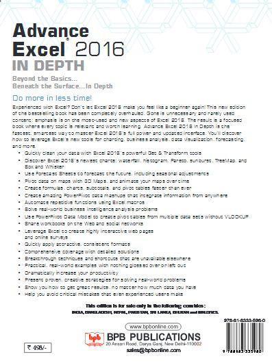 Advance Excel 2016 IN DEPTH