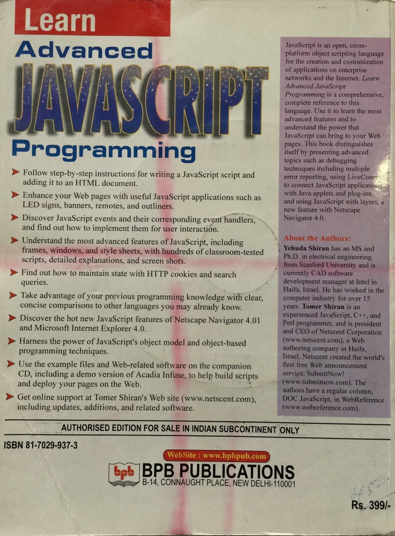 Learn Advanced Java Script Programming books