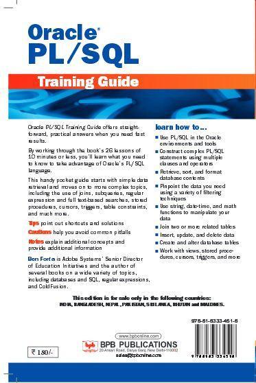 Oracle PL/SQL Training Guide