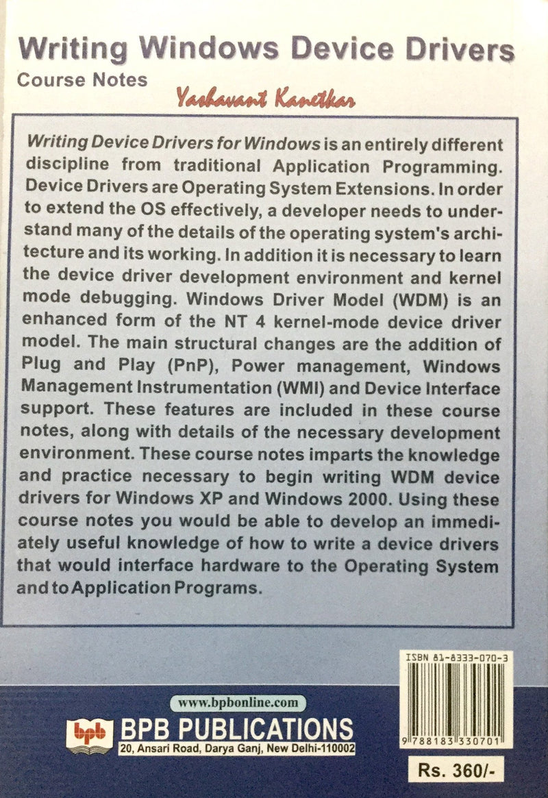 Writing Windows Device Drivers online books